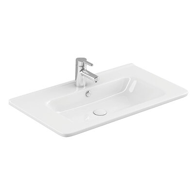 Waschtisch Waschbecken 80x45cm Wandmontage möglich und Einbau Waschbecken für Badmöbel
