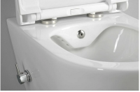 WC Spülrandlos Kurzform Wand Hänge WC Taharet Dusch-WC Toilette Softclose inkl . Armatur warm+kalt Anschluss 49 cm Kurzform Bidet-funktion Kreabad