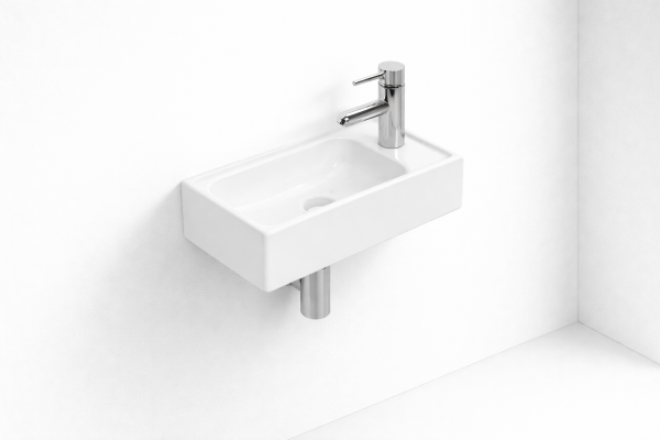 Kreabad Design Wandhänge Keramik Waschbecken 50x26 für kleine Bäder Gäste Wc