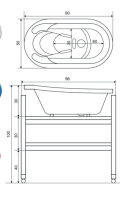 Baby Shower Badewanne Freistehend Rollbar Weiß