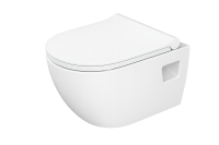 Dusch-WC Taharet Tornado Tiefspüler ohne Spülrand mit Hygienedusche weiß glänzend Hygiene Glaze Super Spüllung Tornado mit Soft Close WC-Sitz Kurzform 49cm  Set