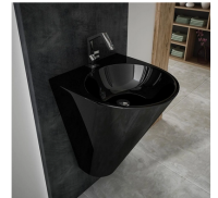 Monoblock Waschbecken 480x525 mm in Schwarz glänzend...