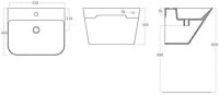 Designer Waschbecken Monoblock 55x45cm Moena
