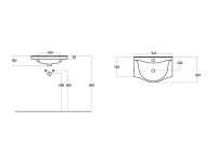 Waschtisch Waschbecken 55cm Wandmontage möglich und...