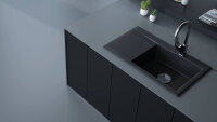 Keramik Küchenspüle 86x51cm Schwarz Matt Spüle