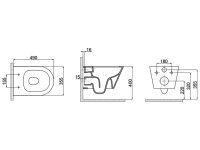WC Spülrandlos Kurzform Wand Hänge WC Taharet Dusch-WC Toilette Softclose ,49 cm Kurzform Bidet-funktion