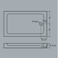 Duschwanne 90x90 mit Füße und Schürze