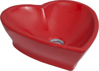 Aufsatzwaschbecken Herzform Farbe Rot
