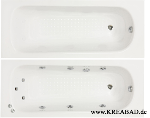 Badewanne 180x70cm Rechteckbadewanne 1800x700mm mit höhenverstellbaren Füssen und 1x Front + 1x Seiten  Schürze Minerva