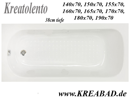 Badewanne 190x70cm Kreatolento 1900x700mm