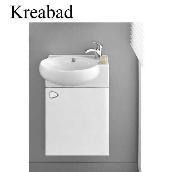 Badmöbel Set Riva 44x28 cm Weiss Glänzend